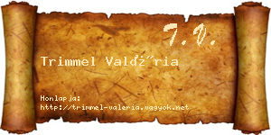 Trimmel Valéria névjegykártya